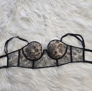 Victoria's Secret Black Floral Lace Bra